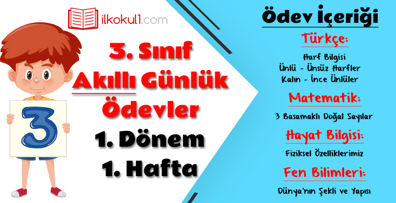 3 sinif gunluk odevler 1 donem 1 hafta sinif ogretmenleri icin ucretsiz ozgun etkinlikler