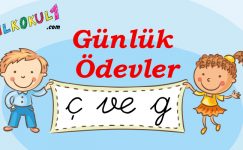 Ç ve G Sesleri Günlük Ödevler