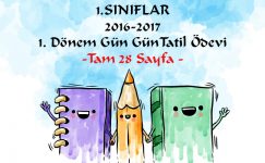 2016-2017 1. Sınıf 1. Dönem Gün Gün Tatil Ödevi