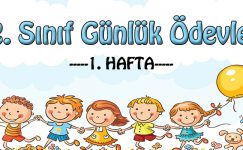 2. Sınıf Günlük Ödevler -2. Dönem 1. Hafta-
