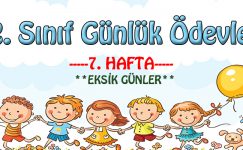 2. Sınıf Günlük Ödevler -2. Dönem 7. Hafta- 3-4-5. Günler