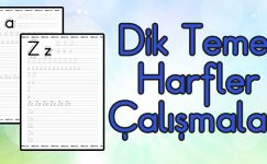 Dik Temel Harfler Yazı Çalışma Sayfaları