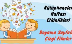 Kütüphaneler Haftası -Çizgi Filmler, Boyama Sayfaları-