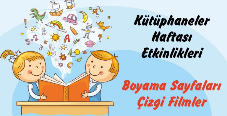 Kütüphaneler Haftası -Çizgi Filmler, Boyama Sayfaları-