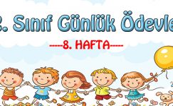 2. Sınıf Günlük Ödevler -2. Dönem 8. Hafta-