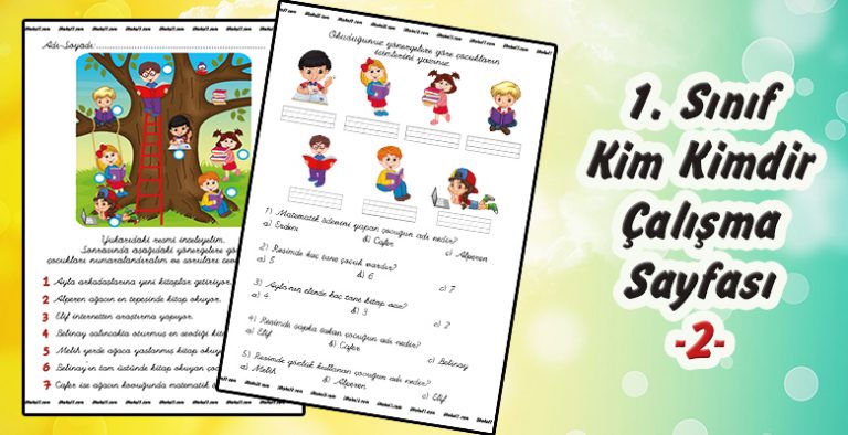 1. Sınıf Türkçe – Kim Kimdir?- Okuma Anlama Çalışma Sayfası –2–