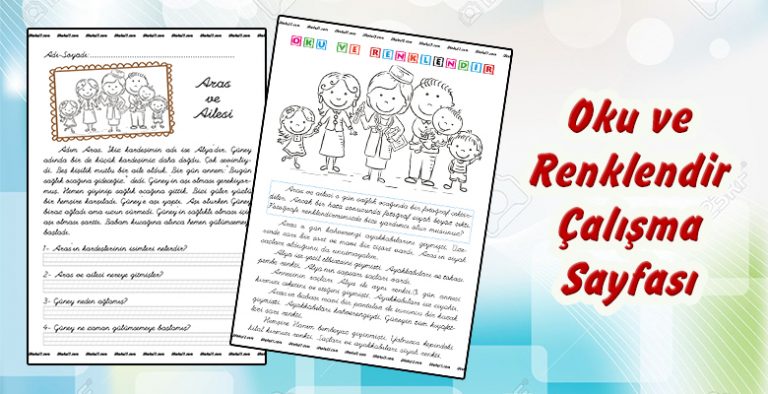 1. Sınıf Oku ve Renklendir Etkinlik Sayfası 1. Sınıf Oku ve Renklendir Etkinlik Sayfası