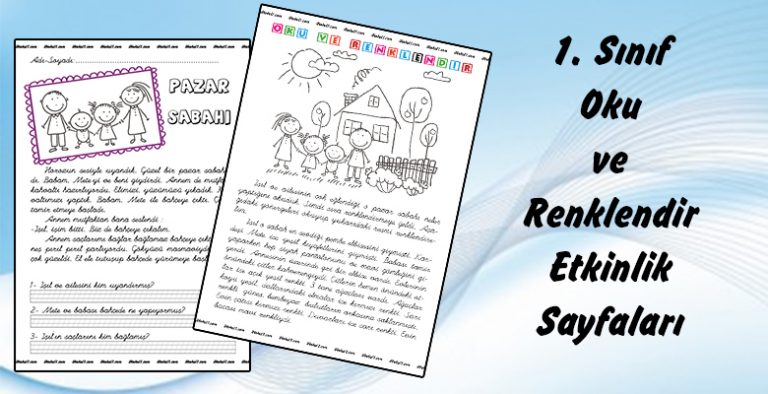 1. Sınıf Oku ve Renklendir Çalışma Sayfası -2-