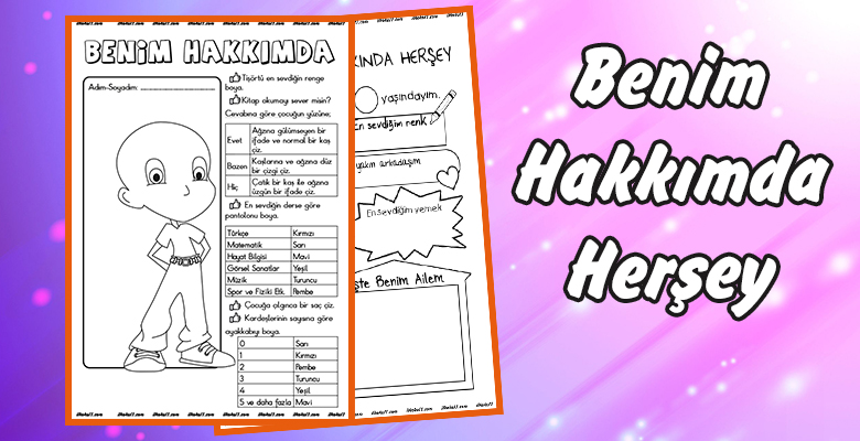 -Benim Hakkımda- Özgün Etkinlik Yaprakları