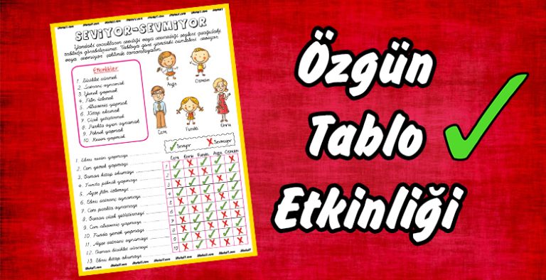 Matematik Dersi Tablo Okuma Çalışma Sayfası Matematik Dersi Tablo Okuma Çalışma Sayfası