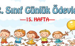 2. Sınıf Günlük Ödevler -2. Dönem 15. Hafta-