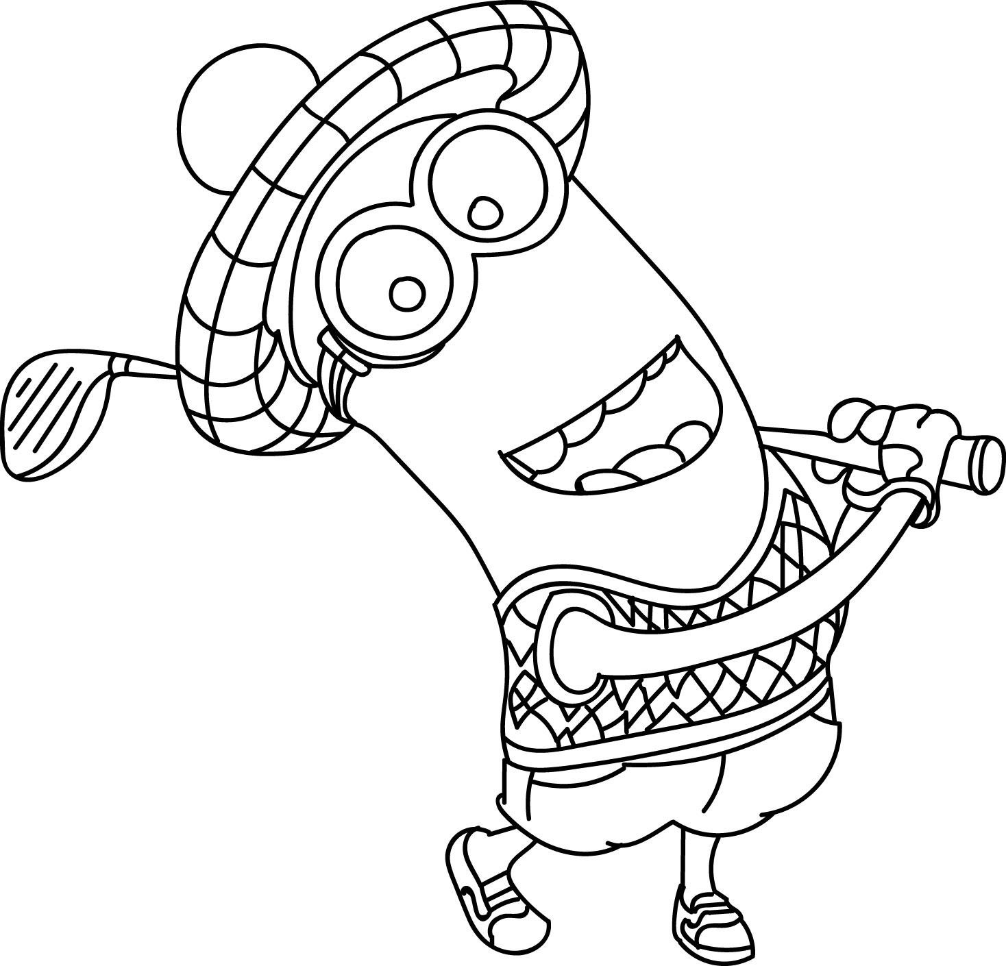 Minion-Kevin-Golf-Coloring-Page