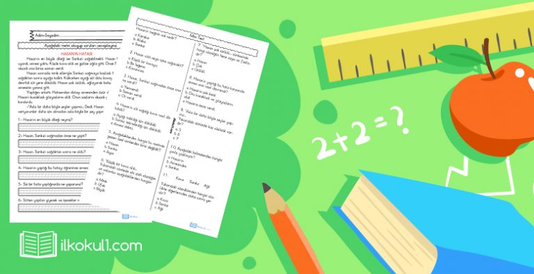 2. Sınıf Okuma Anlama Test Etkinliği -1- 2. Sınıf Okuma Anlama Test Etkinliği -1-