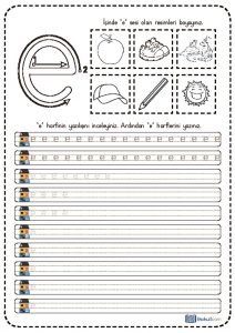 thumbnail of e küçük harf yazma dik temel harf