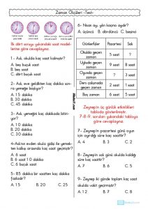 thumbnail of ZAMAN ÖLÇÜLERİ TEST