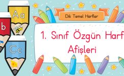 1. Sınıf Dik Temel Harf Afişleri