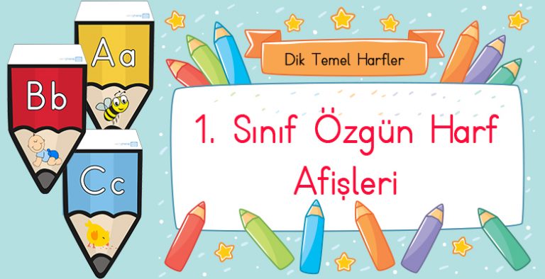 1. Sınıf Dik Temel Harf Afişleri