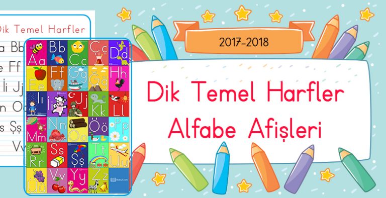 Dik Temel Harfler Alfabe Afişleri