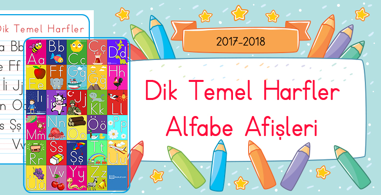Dik Temel Harfler Alfabe Afişleri