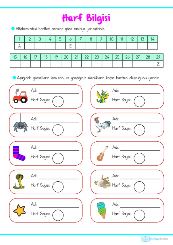 2. Sınıf Türkçe Harf Bilgisi -1- | Sınıf Öğretmenleri İçin Ücretsiz