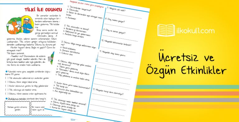 Tilki ile Oduncu Okuma Anlama Metni