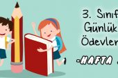 3. Sınıf Günlük Ödevler -1. Dönem 7. Hafta-