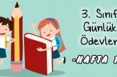 3. Sınıf Günlük Ödevler -1. Dönem 11. Hafta-