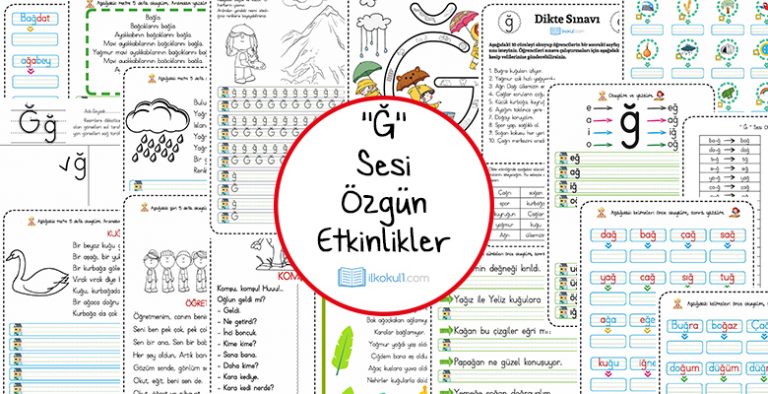 Dik Temel Harfler Ğ Sesi Etkinlikleri