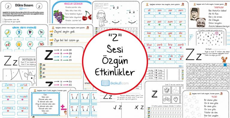 Dik Temel Harfler Z Sesi Etkinlikleri