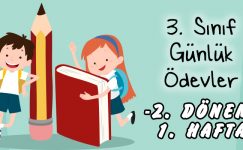 3. Sınıf Günlük Ödevler -2. Dönem 1. Hafta-
