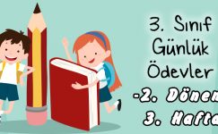3. Sınıf Günlük Ödevler -2. Dönem 3. Hafta-
