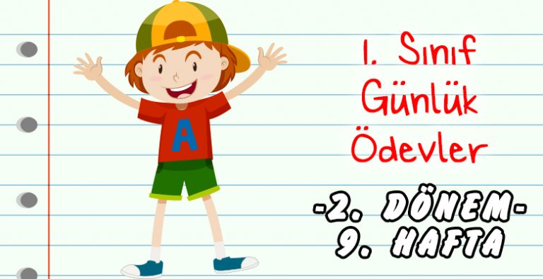 1. Sınıf Günlük Ödevler -2. Dönem 9. Hafta-