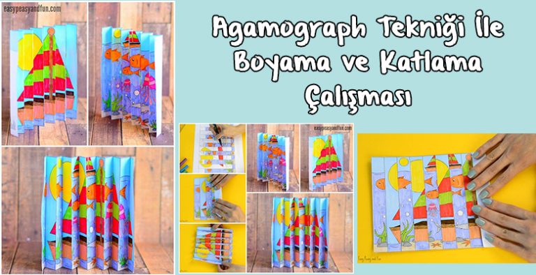 Agamograph Tekniği ile Boyama ve Katlama Çalışması Agamograph Tekniği ile Boyama ve Katlama Çalışması