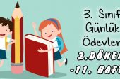 3. Sınıf Günlük Ödevler -2. Dönem 11. Hafta-