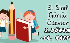 3. Sınıf Günlük Ödevler -2. Dönem 14. Hafta-
