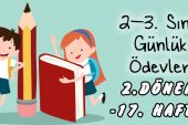 2. ve 3. Sınıf Günlük Ödevler -2. Dönem 17. Hafta-