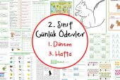 2019-2020 2. Sınıf Günlük Ödevler 1. Dönem 3. Hafta