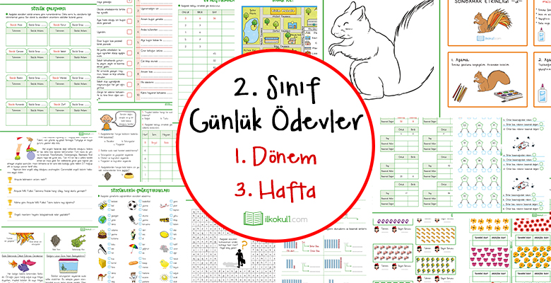2019-2020 2. Sınıf Günlük Ödevler 1. Dönem 3. Hafta