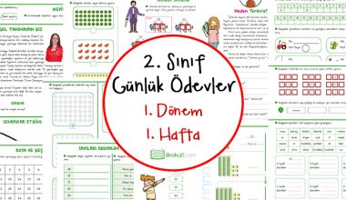 2019-2020 2. Sınıf Günlük Ödevler 1. Dönem 1. Hafta