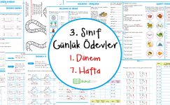 3. Sınıf Günlük Ödevler 1. Dönem 7. Hafta