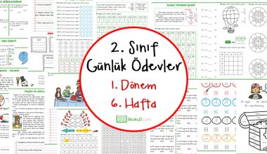 2. Sınıf Günlük Ödevler 1. Dönem 6. Hafta