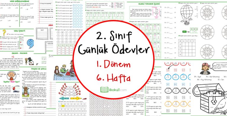 2. Sınıf Günlük Ödevler 1. Dönem 6. Hafta
