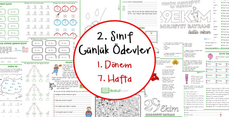 2. Sınıf Günlük Ödevler 1. Dönem 7. Hafta