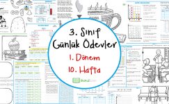 3. Sınıf Günlük Ödevler 1. Dönem 10. Hafta