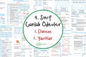 4. Sınıf Günlük Ödevler 1. Dönem 1. Yazılı Sınavlar