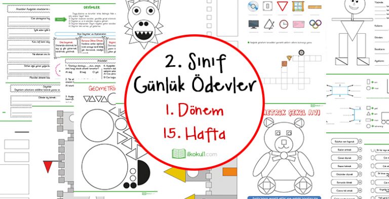 2018-2019 2. Sınıf Günlük Ödevler 1. Dönem 15. Hafta