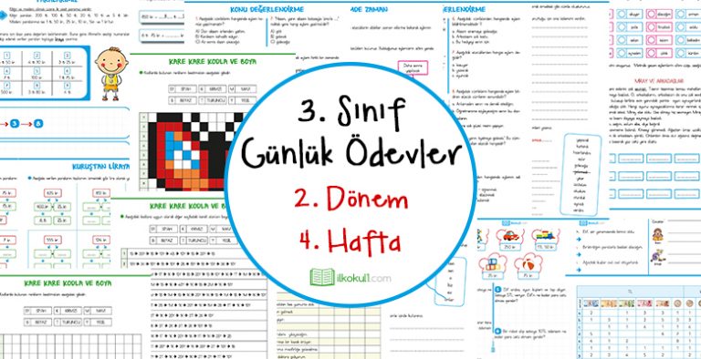 3 Sinif Gunluk Odevler 2 Donem 4 Hafta