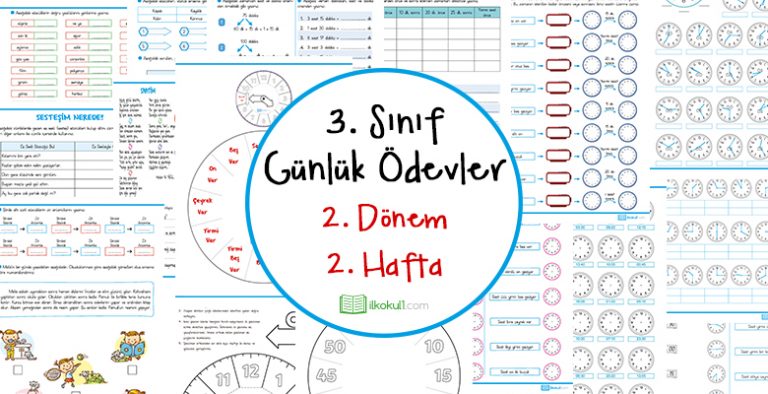 3. Sınıf Günlük Ödevler 2. Dönem 2. Hafta