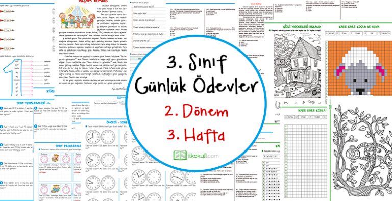 3. Sınıf Günlük Ödevler 2. Dönem 3. Hafta 3. Sınıf Günlük Ödevler 2. Dönem 3. Hafta