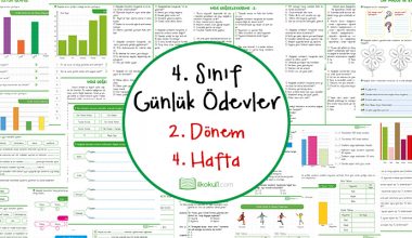 4. Sınıf Günlük Ödevler 2. Dönem 4. Hafta